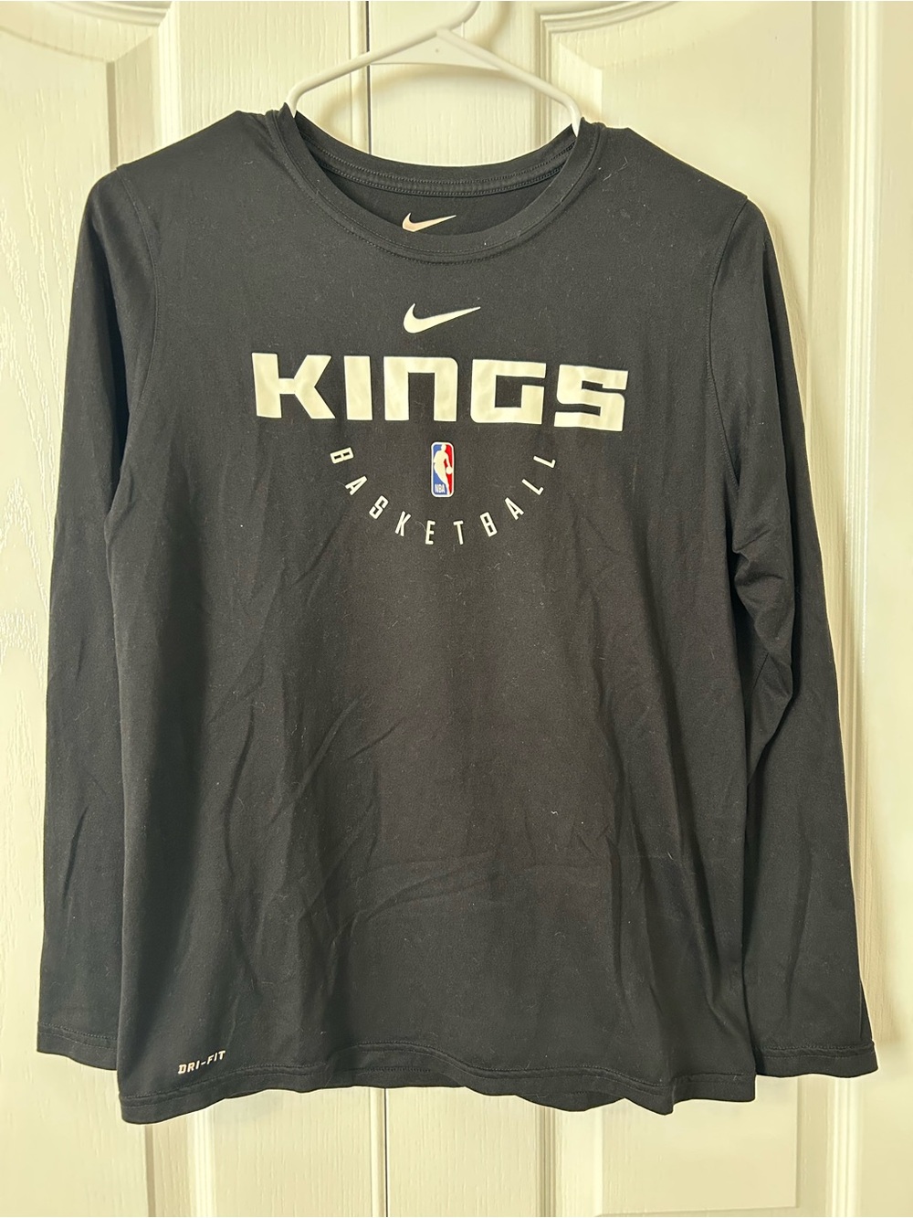Nike Black Sacramento Kings Long Sleeve Tee with White Logo